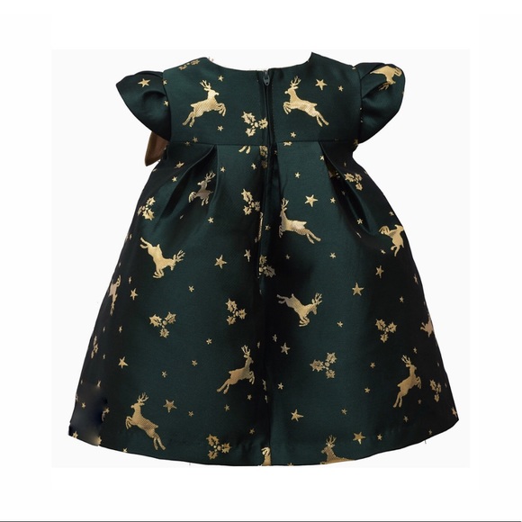 Bonnie Jean 2-Piece Reindeer Trapeze Fit & Flare Dress & Panty Size 18M NWT - Picture 3 of 6